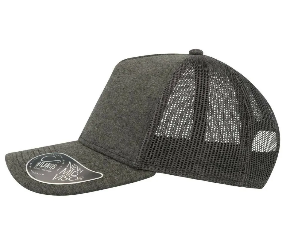 Atlantis AT083 - Casquette 5 Panneaux Visière en Jersey