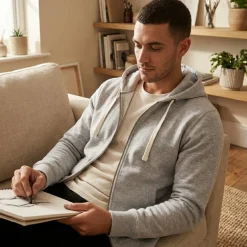 AWDIS JH052 - Sweat à Capuche Zippé Résistant et Confortable