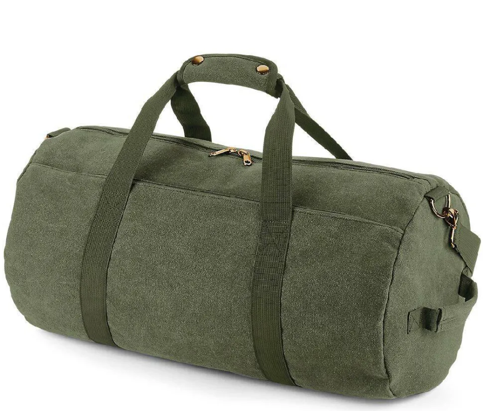 Bag Base BG655 - Sac polochon en toile Vintage