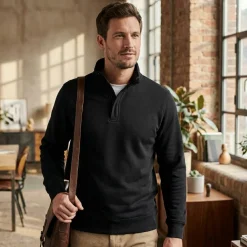 B&C BCID4 - Sweatshirt Col Zippé Homme