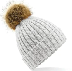 Beechfield B412 - BONNET EPAIS AVEC POMPON EN FAUSSE FOURRURE
