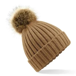 Beechfield B412 - BONNET EPAIS AVEC POMPON EN FAUSSE FOURRURE