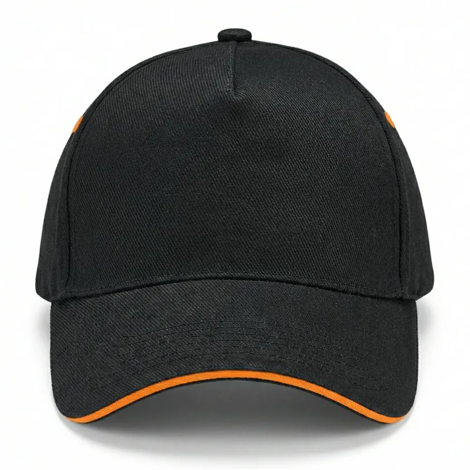 Beechfield BC15C - Casquette Contrastée 5 Panneaux avec Visière Sandwich