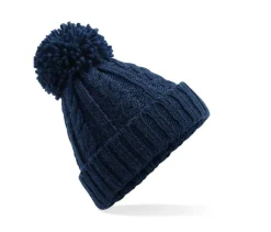 BEECHFIELD BF480 - Bonnet Douillet en Laine avec Pompon et Suprafleece