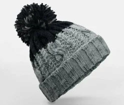 Beechfield BF437 - Bonnet Douillet à Maille Torsadée Bicolore