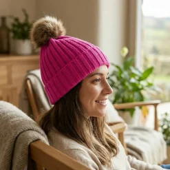 Beechfield BF412 - Bonnet grosse maille Pop Pom