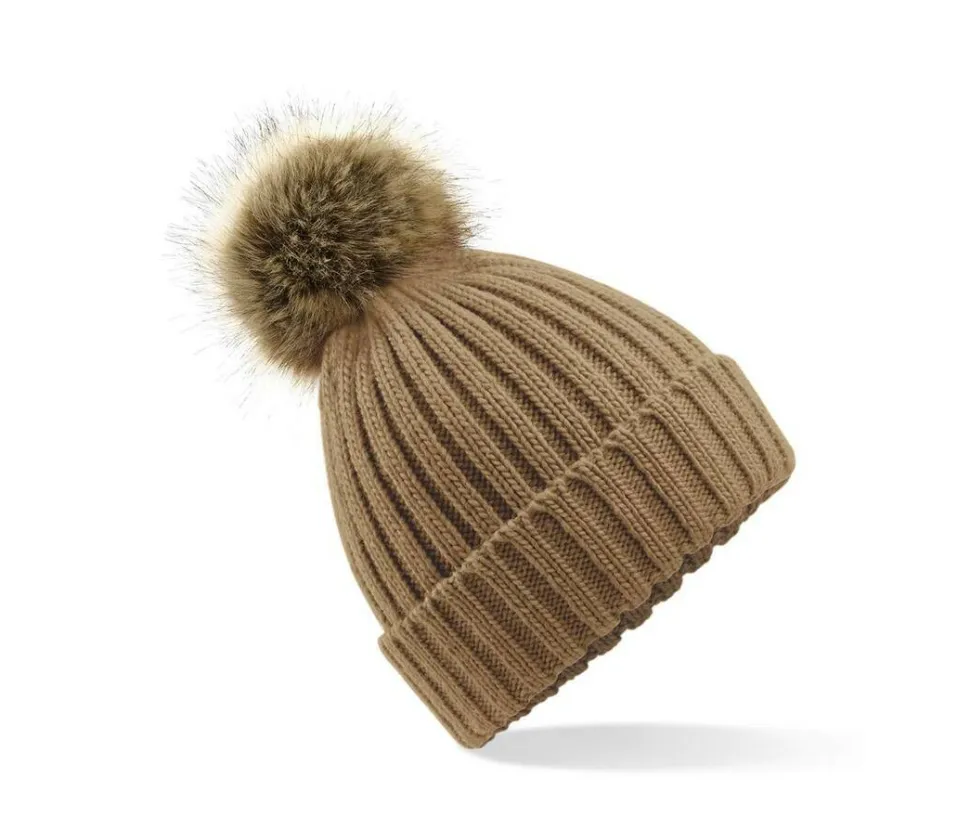 Beechfield BF412 - Bonnet grosse maille Pop Pom