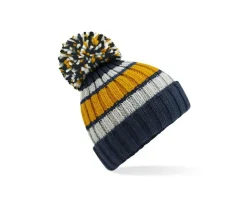 BEECHFIELD BF392 - Bonnet rayé avec pompon