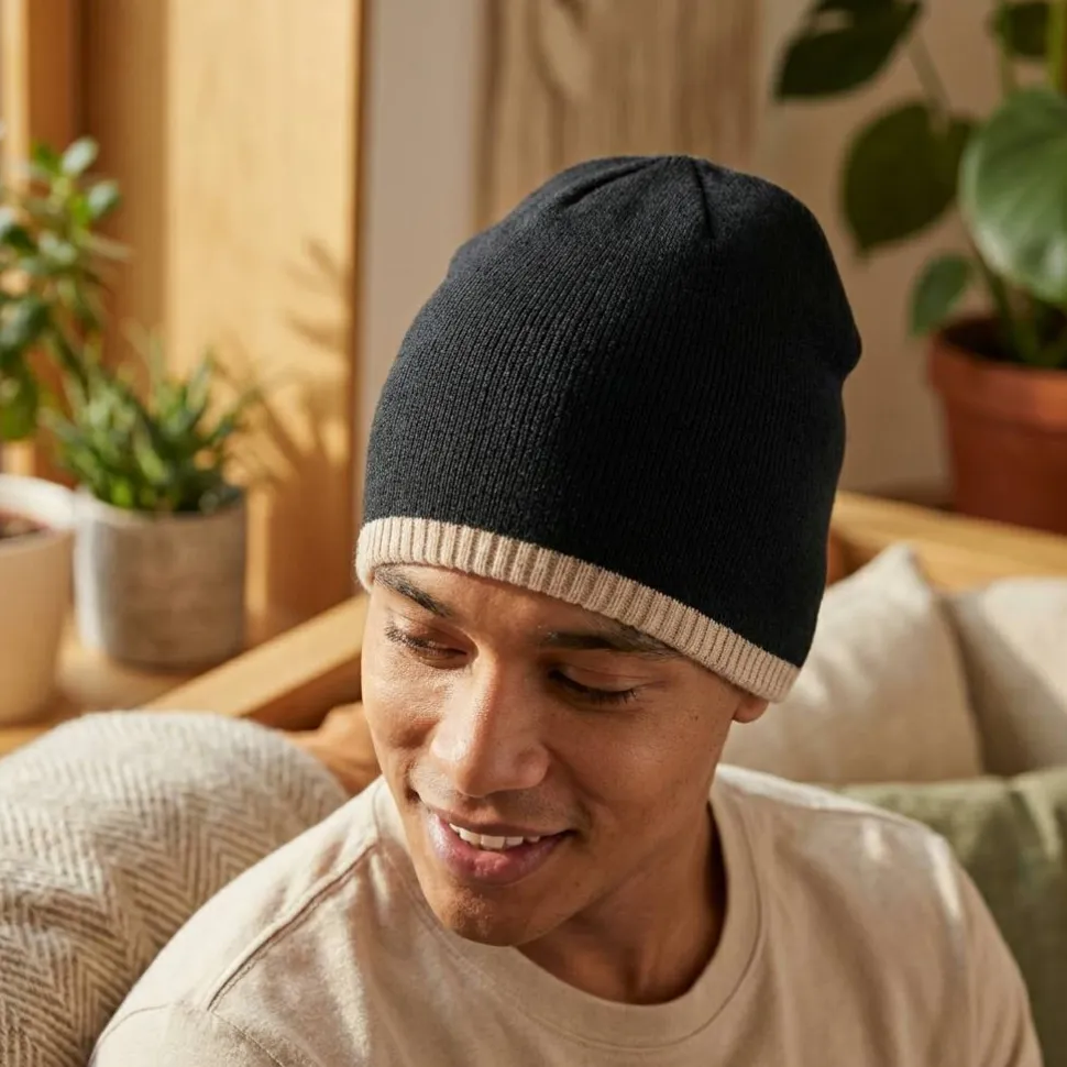 Beechfield BF44C - Two-tone beanie knitted hat