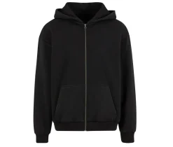 BUILD YOUR BRAND BY295 - Sweat capuche zippé lourd délavé