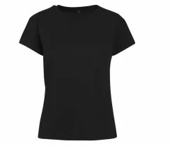 BUILD YOUR BRAND BY052 - T-Shirt Femme Confort Coton Noir Personnalisable