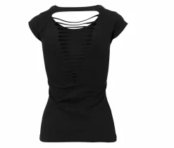 BUILD YOUR BRAND BY035 - T-shirt femme dos lacéré