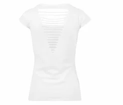 BUILD YOUR BRAND BY035 - T-shirt femme dos lacéré