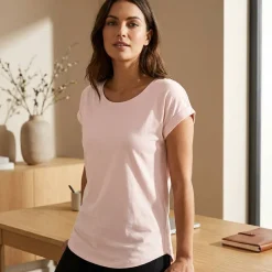 BUILD YOUR BRAND BY036 - T-shirt femme au dos rallongé