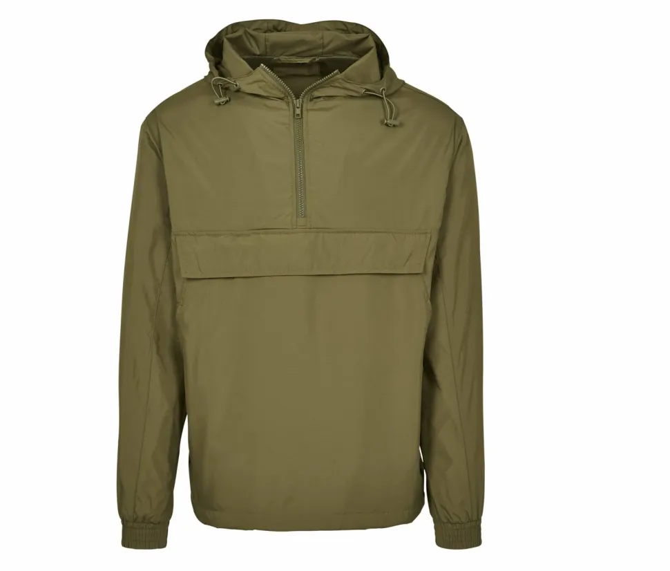 BUILD YOUR BRAND BY096 - Veste Homme Demi-Saison à Zip et Capuche