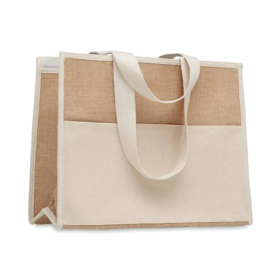 CAMPO DE GELI Sac shopping en toile et jute - GiftRetail MO6160