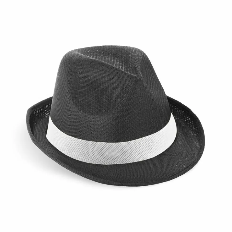 Chapeau en PP avec ruban en polyester blanc - Egotier 99086