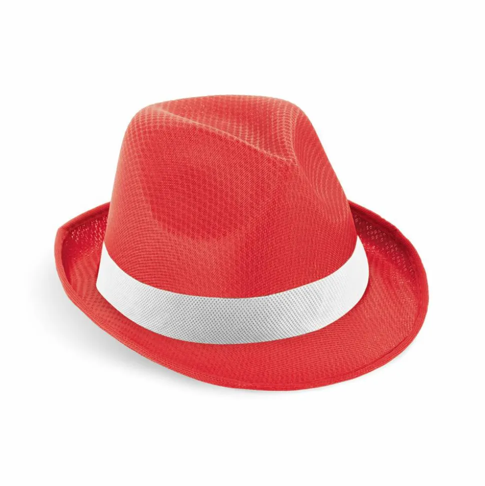 Chapeau en PP avec ruban en polyester blanc - Egotier 99086