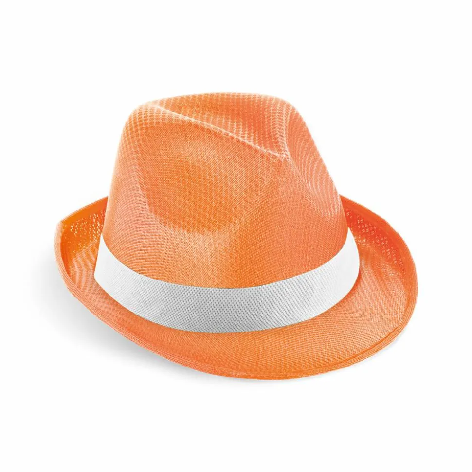 Chapeau en PP avec ruban en polyester blanc - Egotier 99086