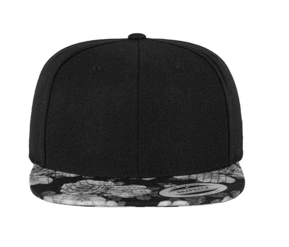 FLEXFIT F6089R - Casquette 6 pans impression rose sur la visière