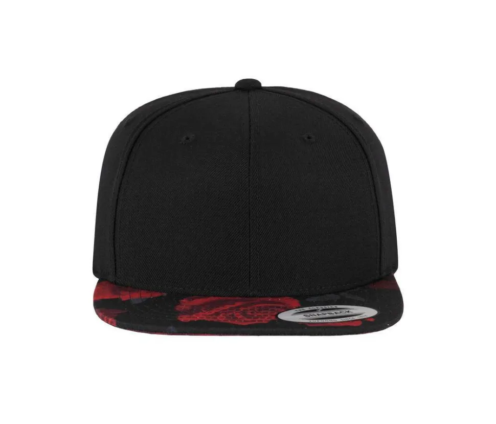 FLEXFIT F6089R - Casquette 6 pans impression rose sur la visière