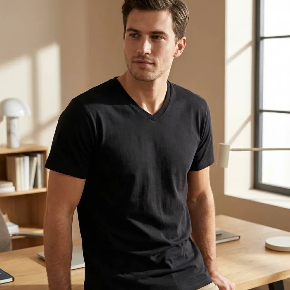 Fruit of the Loom SC234 - Tee Shirt col V Homme Valueweight