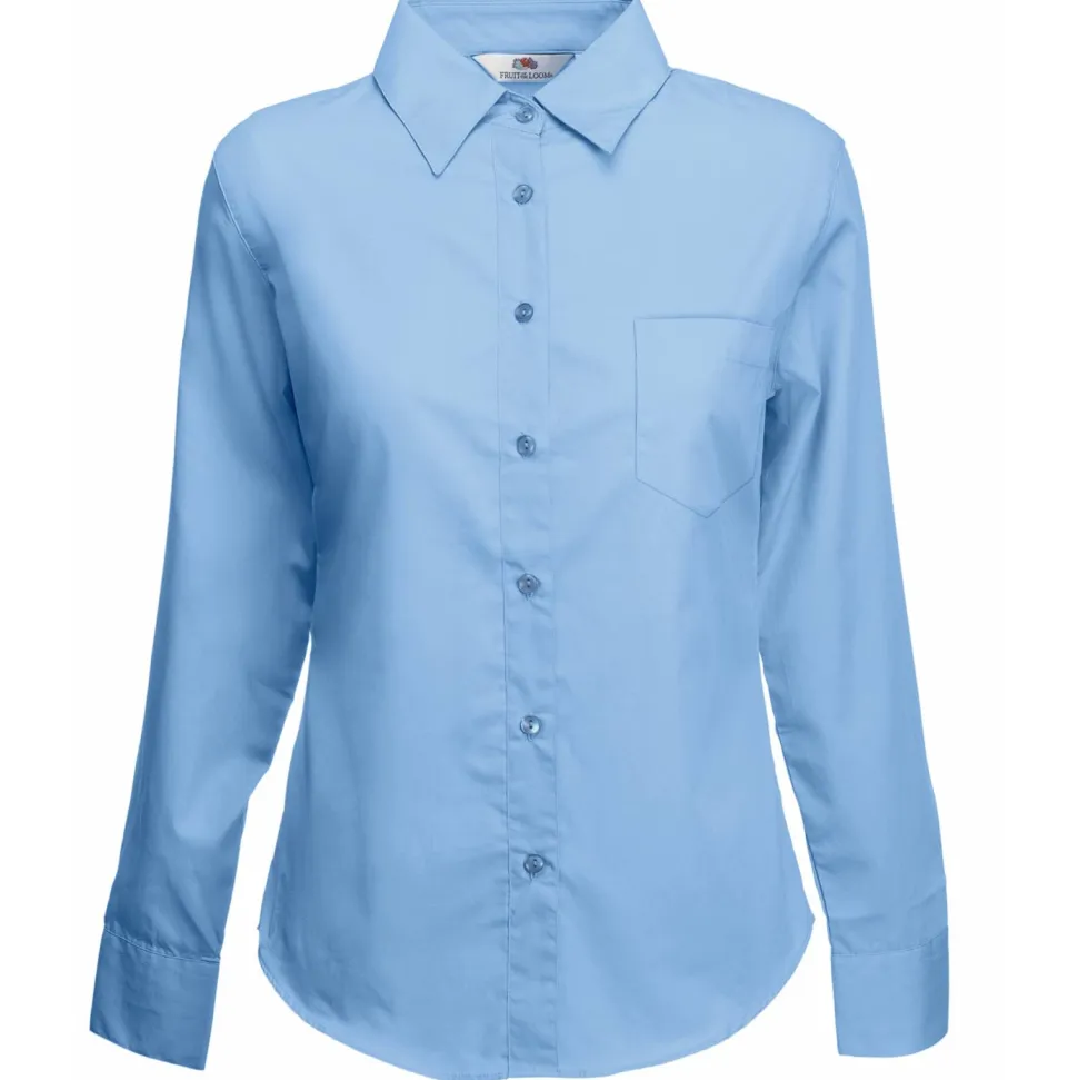 Fruit of the Loom SS012 - Chemise popeline à manches longues femme