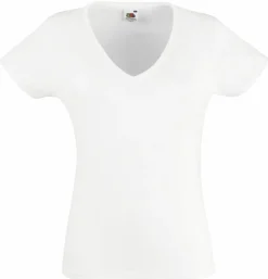 Fruit of the Loom SS047 - T-shirt Col V pour femme