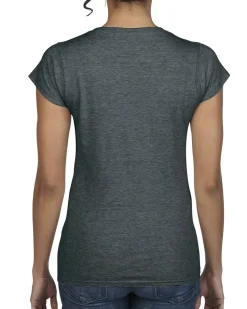 Gildan GD078 - T-shirt Femme Col V Style Doux et Élégant