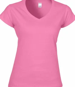 Gildan GI64V00L - T-shirt Femme Col V en Coton Doux