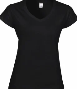 Gildan GI64V00L - T-shirt Femme Col V en Coton Doux