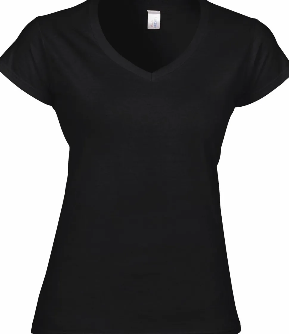 Gildan GI64V00L - T-shirt Femme Col V en Coton Doux