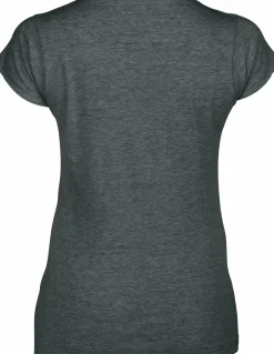 Gildan GI64V00L - T-shirt Femme Col V en Coton Doux