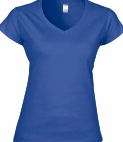Gildan GI64V00L - T-shirt Femme Col V en Coton Doux