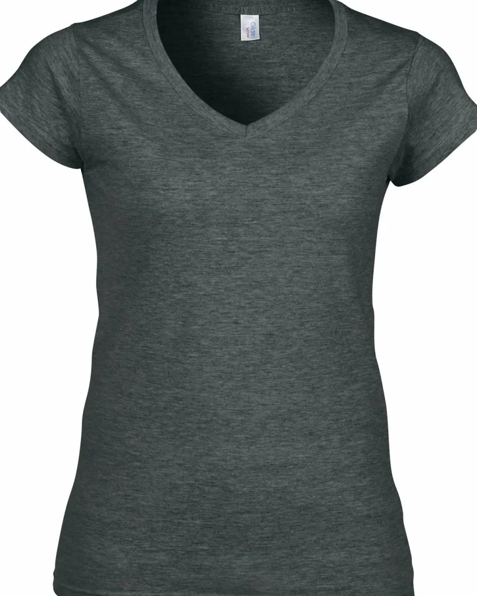 Gildan GI64V00L - T-shirt Femme Col V en Coton Doux