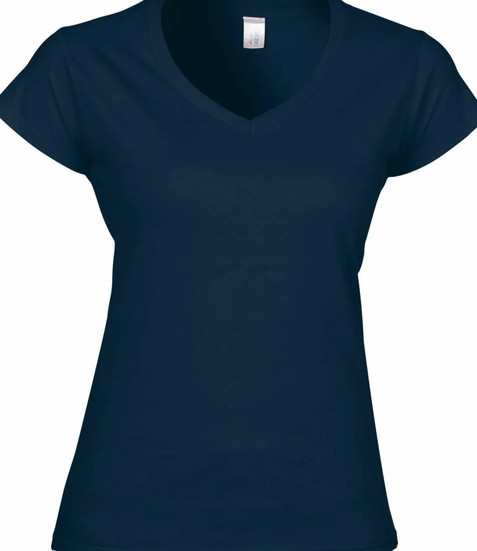 Gildan GI64V00L - T-shirt Femme Col V en Coton Doux
