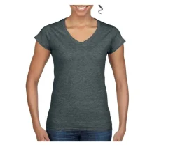 Gildan GN647 - T-Shirt Femme Col V 100% Coton