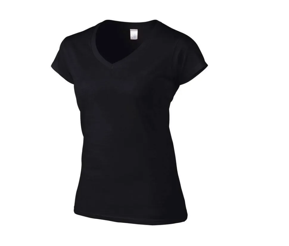 Gildan GN647 - T-Shirt Femme Col V 100% Coton