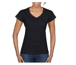 Gildan GN647 - T-Shirt Femme Col V 100% Coton