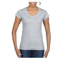 Gildan GN647 - T-Shirt Femme Col V 100% Coton