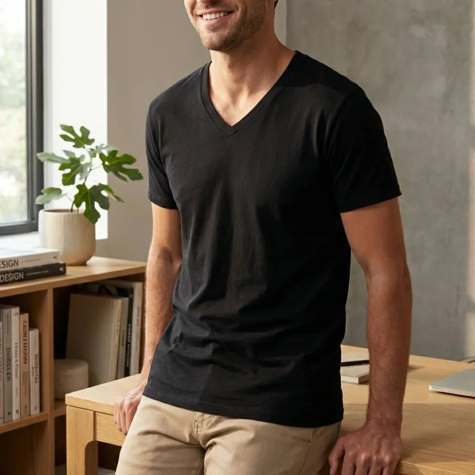 Gildan GN646 - T-Shirt Homme Col V 100% Coton