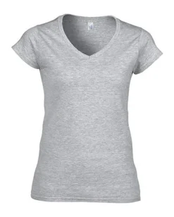 Gildan 64V00L - T-Shirt Femme Col V 100% Coton