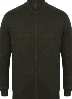 Henbury H718 - Cardigan Bomber Tricoté Unisexe Élégant