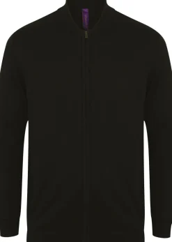 Henbury H718 - Cardigan Bomber Tricoté Unisexe Élégant