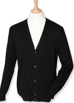 Henbury H722 - Cardigan Élégant Bimatière pour Hommes Henbury