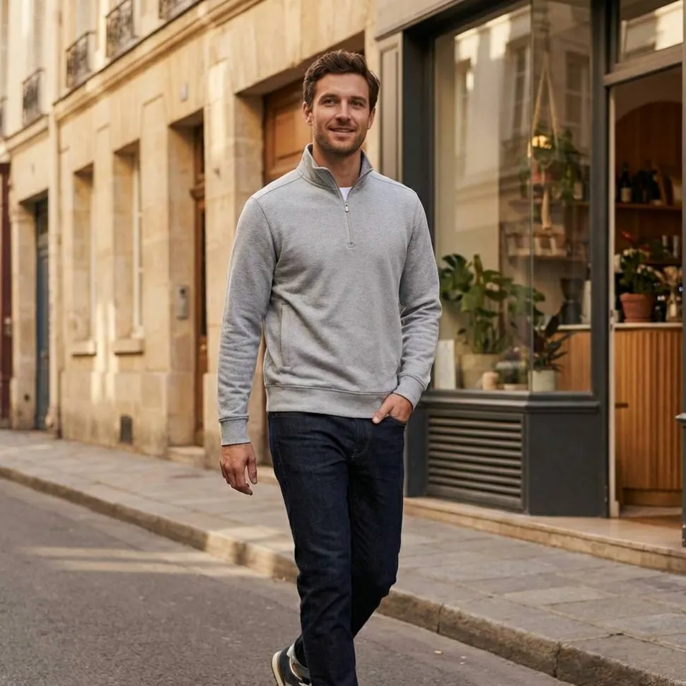 HENBURY HY842 - UNISEX SUSTAINABLE 1/4 ZIP SWEATSHIRT
