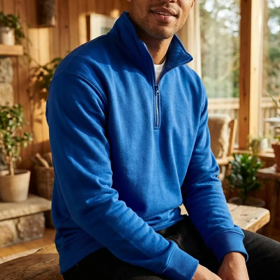 JHK JK298 - Sweatshirt à Col Zippé Confortable et Résistant