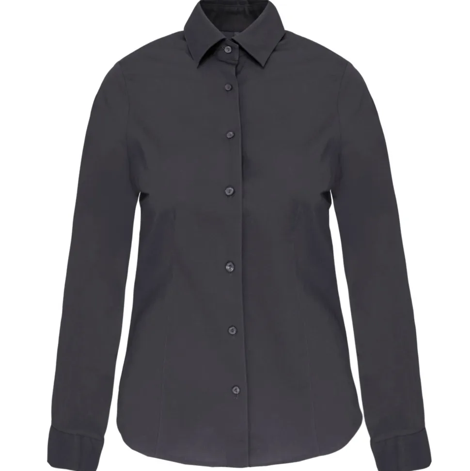 Kariban K530 - CHEMISE MANCHES LONGUES COTON/ÉLASTHANNE FEMME