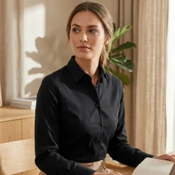 Kariban K530 - CHEMISE MANCHES LONGUES COTON/ÉLASTHANNE FEMME
