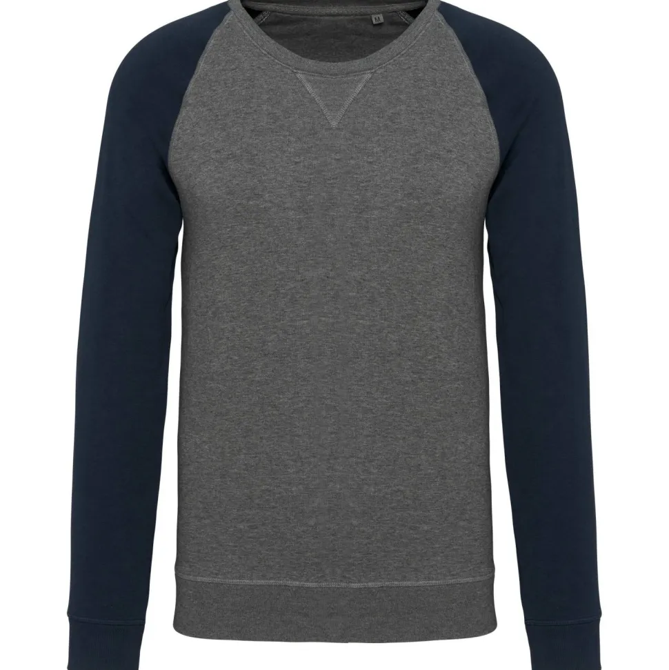 Kariban K491 - Sweat-shirt BIO bicolore col rond manches raglan homme